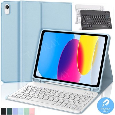 Für iPad 7/8/9/10/11th A16 Pro 11 Air M4 M3 Hülle mit QWERTZ Bluetooth Tastatur