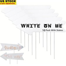 Blank Directional Arrow Signs 10 Pack 17x6 Inches Lawn Yard Signage W/ Stakes US