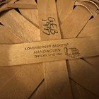 1997 Longaberger ButtonBasket, 7” round, leather handles, plaid liner, protector — photo 4