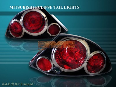 2000-2002 MITSUBISHI ECLIPSE TAIL LIGHTS BLACK G2 01 02