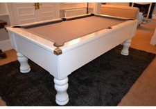 New Fox Gloss White Round Leg Slate Pool Table 6ft or 7ft |*HomePoolTables*