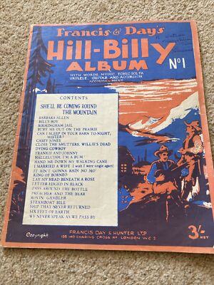 Francis & Day's Nr. 1 Hill-Billy Album Vintage Noten
