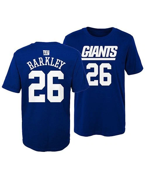 Youth New York Giants Saquon Barkley Blue Name & Number Jersey