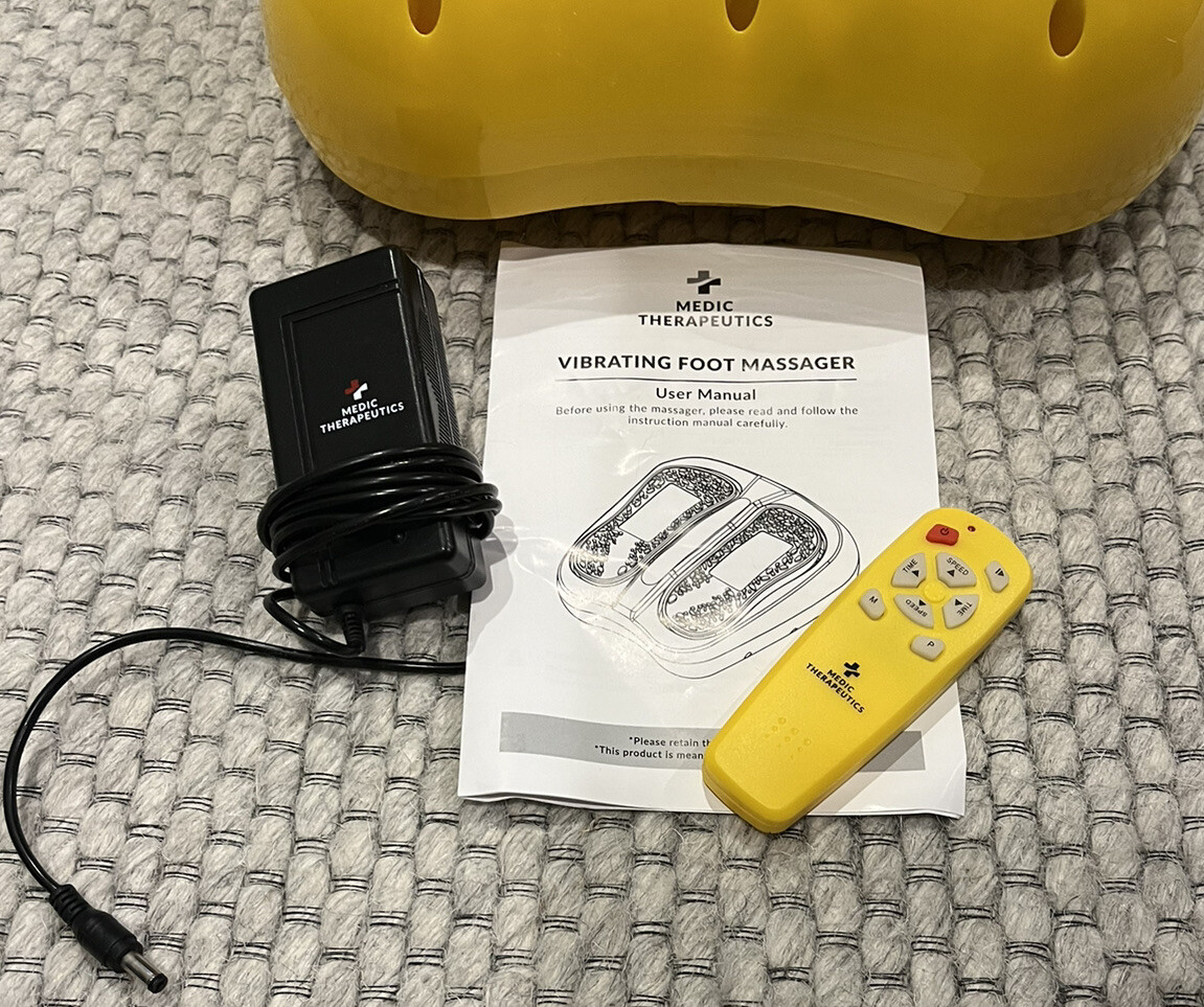 mini vibrating foot massager Medic Therapeutics Vibrating Foot Massager Yellow With Remote