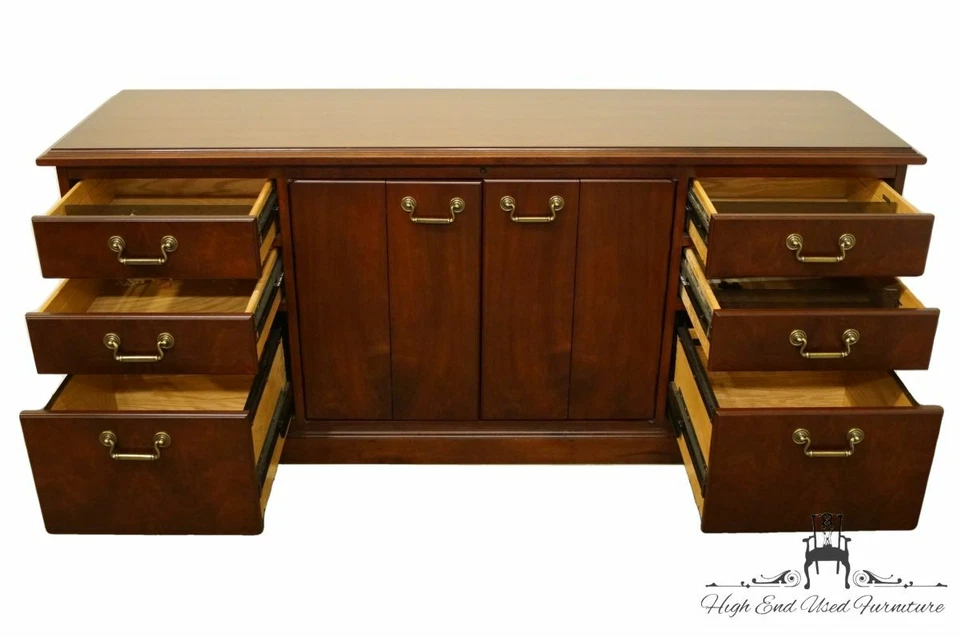 VINTAGE KIMBALL OFFICE FURNITURE CONTEMPORARY MODERN CHERRY STORAGE CABINET - Image 4 of 4