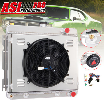 NEW 3 Row Radiator Shroud Fan Fit 67-73 Dodge Dart/Plymouth Valiant Duster 3.2L