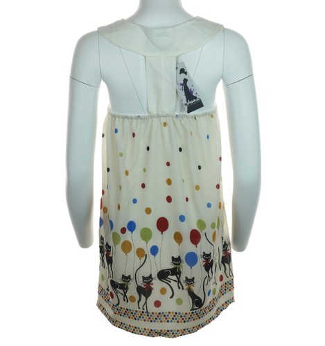 Nuevo Para Mujer Mina Reino Unido Tirantes Halter Cuello Top Forrado Gatos Globos PVP £60 PEQUEÑO Raro - Imagen 2 de 4