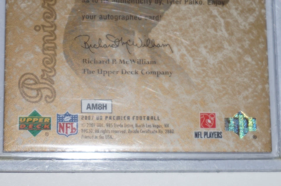 2007 Upper Deck Premier Football Tyler Palko New Orleans Saints autograph /99 - Image 4 of 4