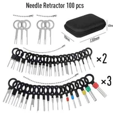 100pcs Pin Ejector Wire Kit Extractor Car Auto Terminal Removal Connector