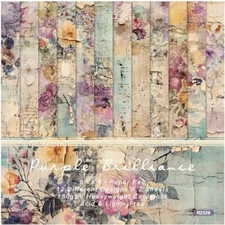 Vintage Floral Scrapbook Paper Pad - Flower Patterned Cardstock Paper Pads,6x6 S