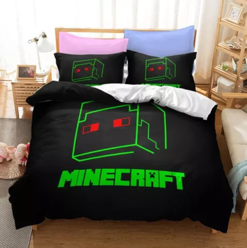 Minecraft Bettbezug Cartoons Bettwäsche Set Kissenbezug 135x200|200x200 Kinder - Bild 18 von 27