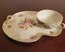 Vtg. Shofu Lenwile Ardalt Ceramic Snack Plate And Cup Set Made In Occupied Japan