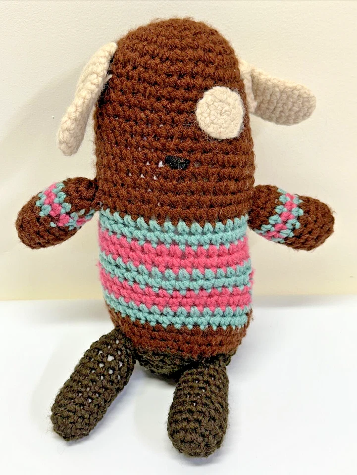 Lindo peluche Lovey tejido a mano pulpo púrpura cachorro perro monstruo seguridad 3 ganchillo Foto 3 de 4