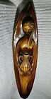 Vintage Chalkware 3D Sculpture Art Plaque Girl 22" Handcast Original Rare Find