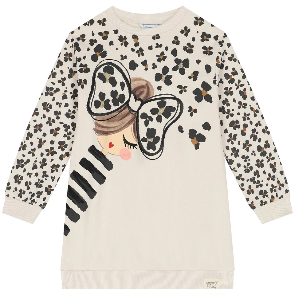 SUDADERA MAYORAL LEOPARDO GARBANZO NIÑA LAZO BRILLO VESTIDO MANGA LARGA 9 Foto 2 de 4