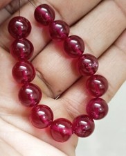 Beautiful Red Ruby Round Ball Gemstone Smooth Beads For Jewelry, 7-8mm 8 Inches