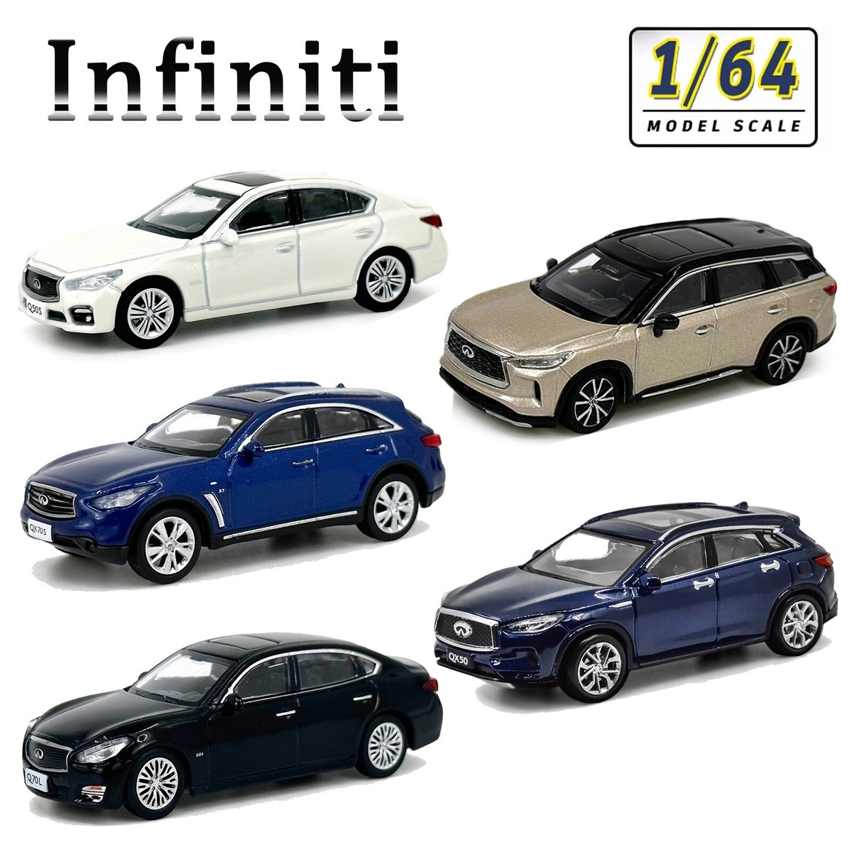 1:64 Infiniti Q50S QX70S Q70L QX60 QX50 Alloy Car Diecast Toy