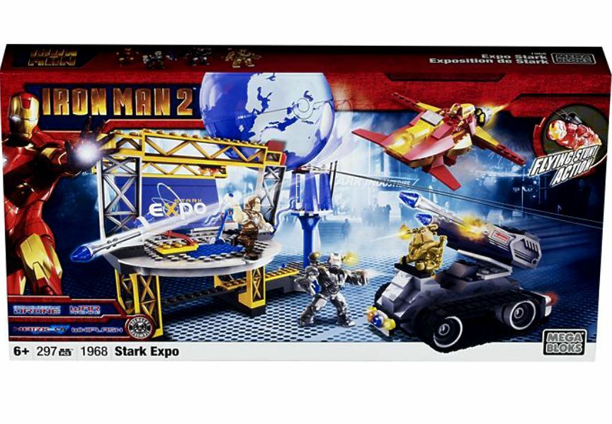 Iron Man 2 Stark Expo Mega Bloks 1968 New Marvel War Machine