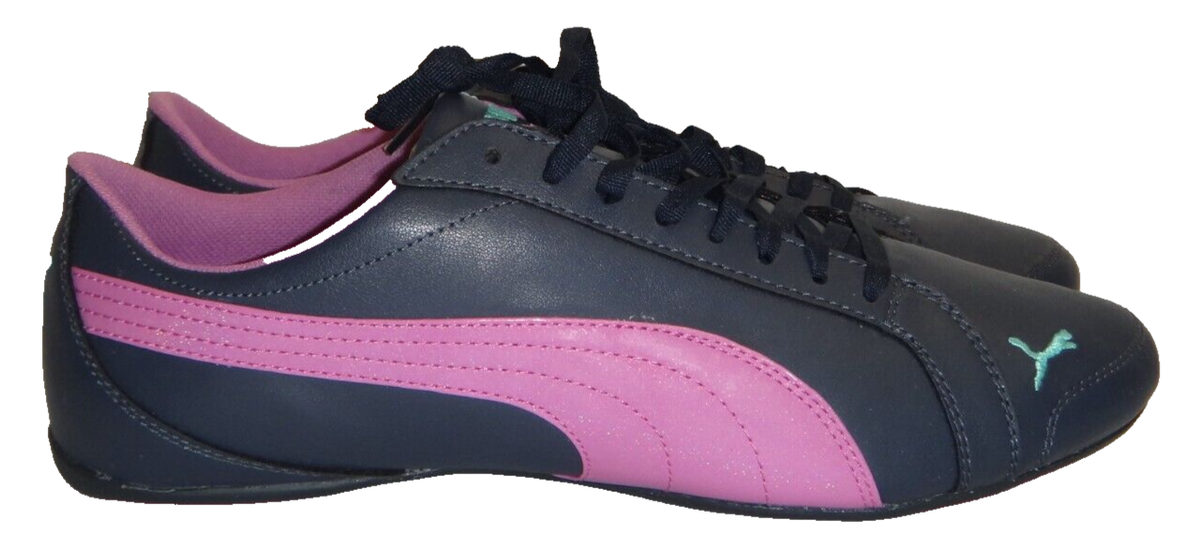 PUMA Asha Alt Shine Flat Lace-up Sneakers Blue Purple Leather