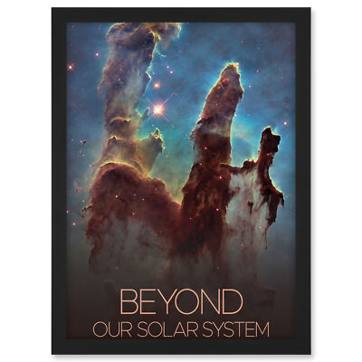 NASA Beyond Solar System Eagle Nebula s Pillars of Creation Poster Framed Art A3