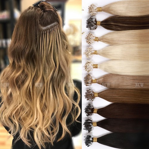 1G Microring Loop Echthaar Extensions Remy Haarverlängerung Strähnen