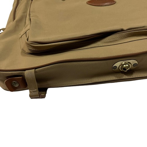Eddie Bauer Edition Ford Khaki Canvas & Leather Garment Bag Luggage Travel Bag - Picture 3 of 12