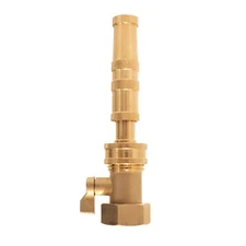  Heavy-Duty Brass Adjustable Twist Hose Nozzle with Garden Hose Shut off Valve 