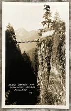 Grand Canyon & Suspension Bridge Capilano Vancouver BC CA RPPC Postcard B872