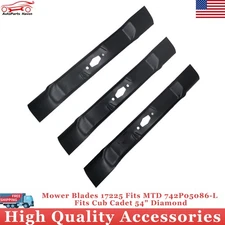 (3) New Mower Blades 17225 Fits MTD 742P05086-L Fits Cub Cadet 54" Diamond CH