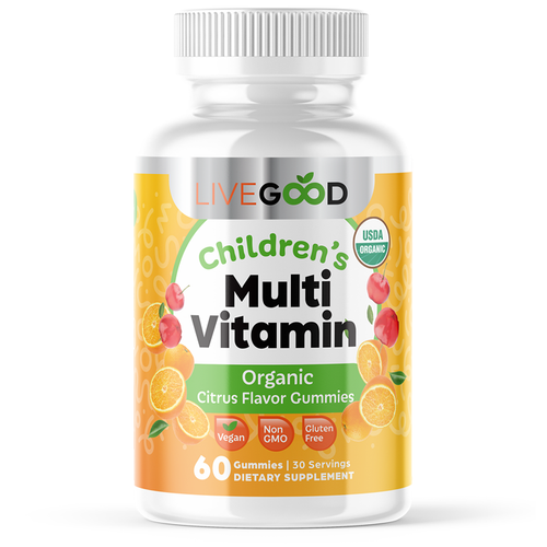 Childrens Organic Multivitamin Gummies 60ct USDA Organic Non-GMO LiveGood 30srv