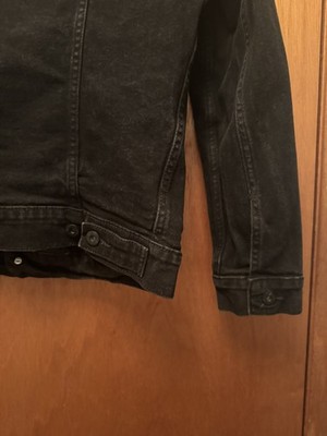 Vintage 90s Levi's Black Denim Trucker Jacket Sz M medium W/ 90s
