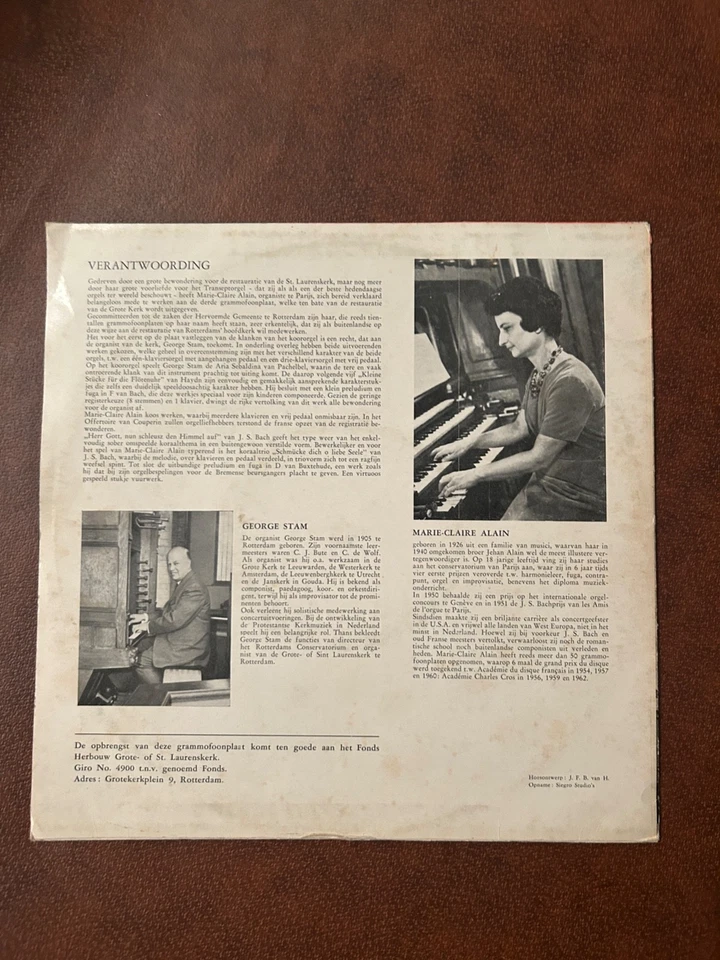 Bespelen De Rotterdamse Laurensorgels-Alain/Stam BELGIUM RARE 111-025 Vinyl 10'' - Image 2 of 3