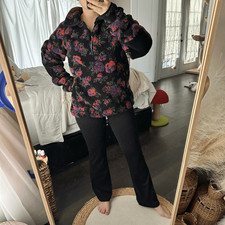 Urban Outfitters Women  s Sherpa Medium Pullover Half Zip Corduroy Elbows