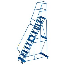 Global Industrial 12 Step Steel Rolling Ladder with 24"W Perforated Step
