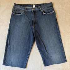 VINTAGE Lucky Brand Dungarees Men’s 34x15 Cut Off Denim Shorts Blue USA Made Y2K