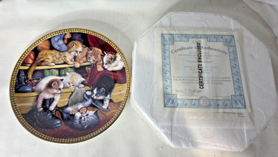Bradford Exchange 3rd Issue in Tender Tails Closet Cat-Astophe Decor. Plate 8''