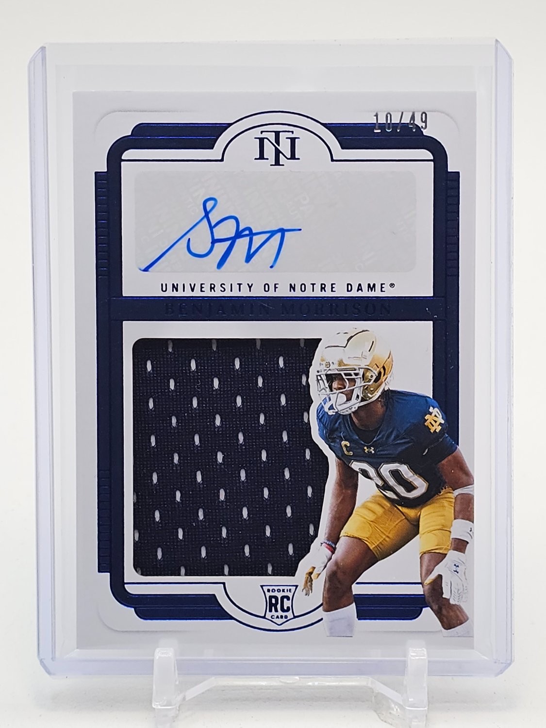 Benjamin Morrison Panini National Treasures Collegiate #146 Autograph College Material Purple