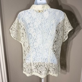 Victoria Secret Vintage Gold Label Lace with Satin collar Top Size Medium