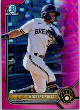 2022 Bowman Chrome Prospects Fuchsia/Pink Refractor #BCP-162 Hedbert Perez #/199