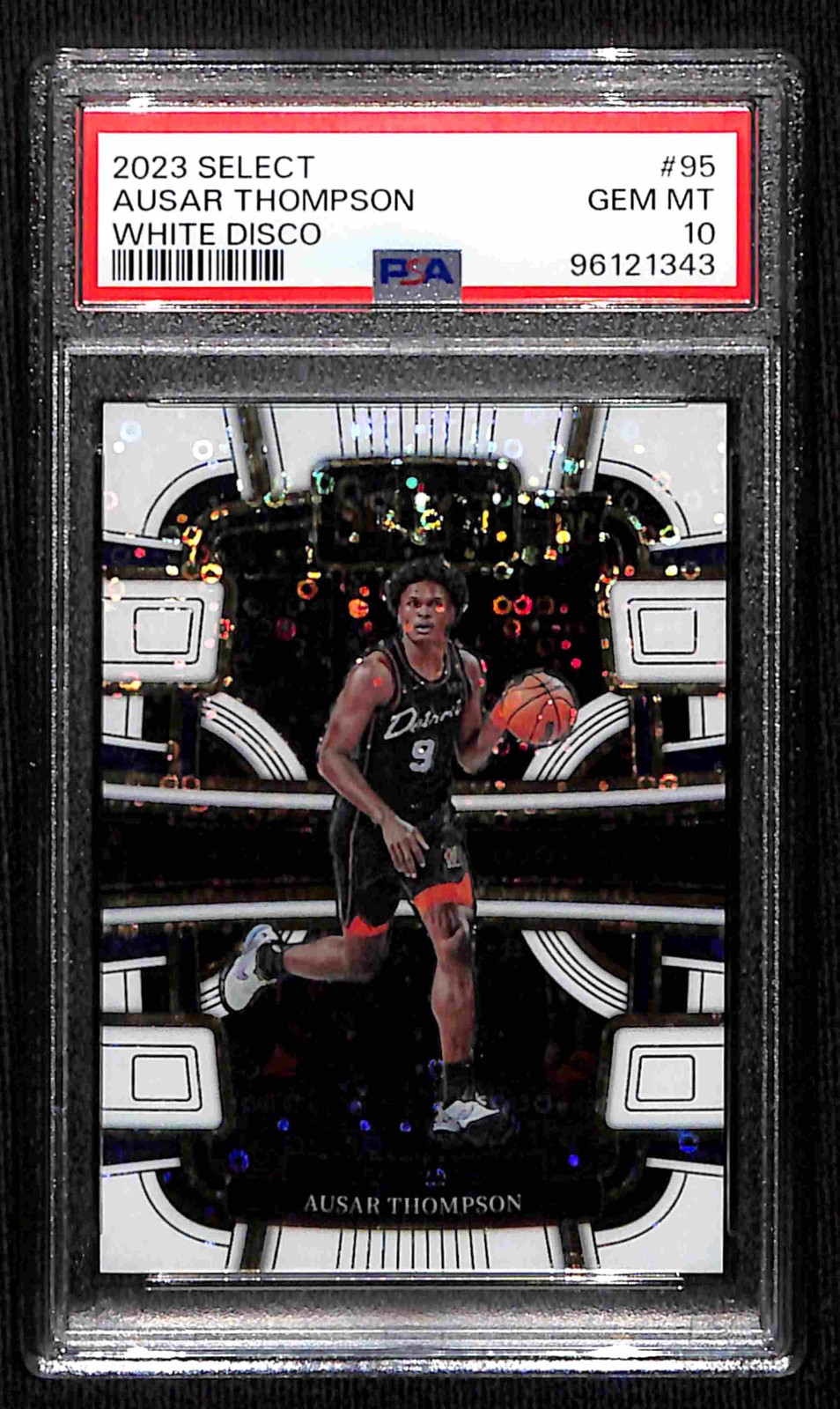 2023-24 Panini Select #95 Ausar Thompson White Disco Prizms #/75 PSA 10