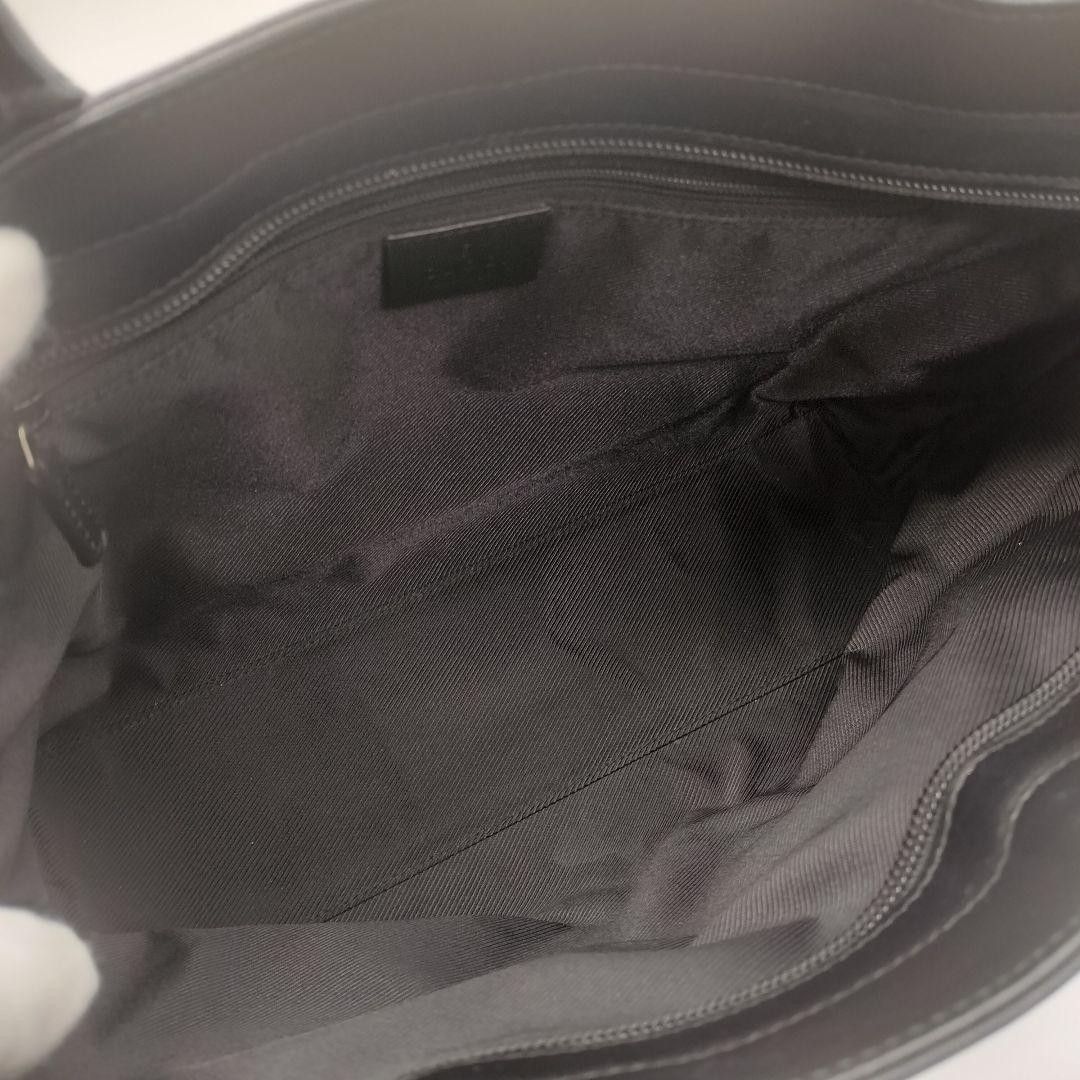 GUCCI Tote Bag GG Pattern Black Leather Canvas Near Mint Condition thumbnail 9