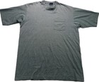 Gray VTG men’s short-sleeve pocket tee with single stitch, front pocket, and long sleeves.