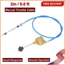 Manual Throttle Cable, 2m/6.6ft Excavator Control Cable Mixer Accelerator Cable