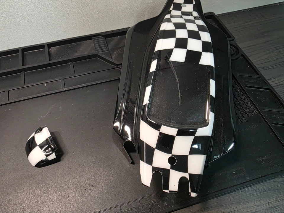🔥 HoBao Hyper 9 / Hyper 9E Body Shell – Never Used – Custom Black & White Chequ - image 4 of 4