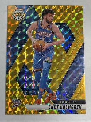 2024 Panini Mosaic #63 Chet Holmgren Gold Prizm SSP /10 OKC Thunder