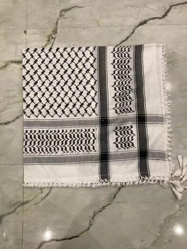 Sciarpa araba Keffiyeh Shemagh tutta originale simile alla Palestina Kufiya Arafat cotone - Foto 5 di 6