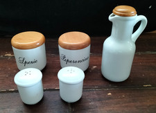 Ceramica Atelier Rometti Set Barattoli Spezie Peperoncino Sale Pepe Oliera