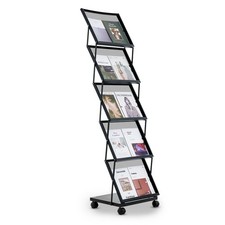 VEVOR Brochure Display Rack Foldable Movable 5 Pockets Magazine Literature Stand