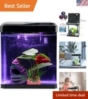Elegant Self-Cleaning 2 Gallon Betta Fish Tank with LED Light & Whisper Filter