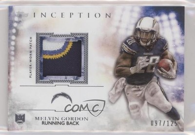 2015 Topps Inception Rookie Patch 97/125 Melvin Gordon #RP-MG Patch RC 0e3